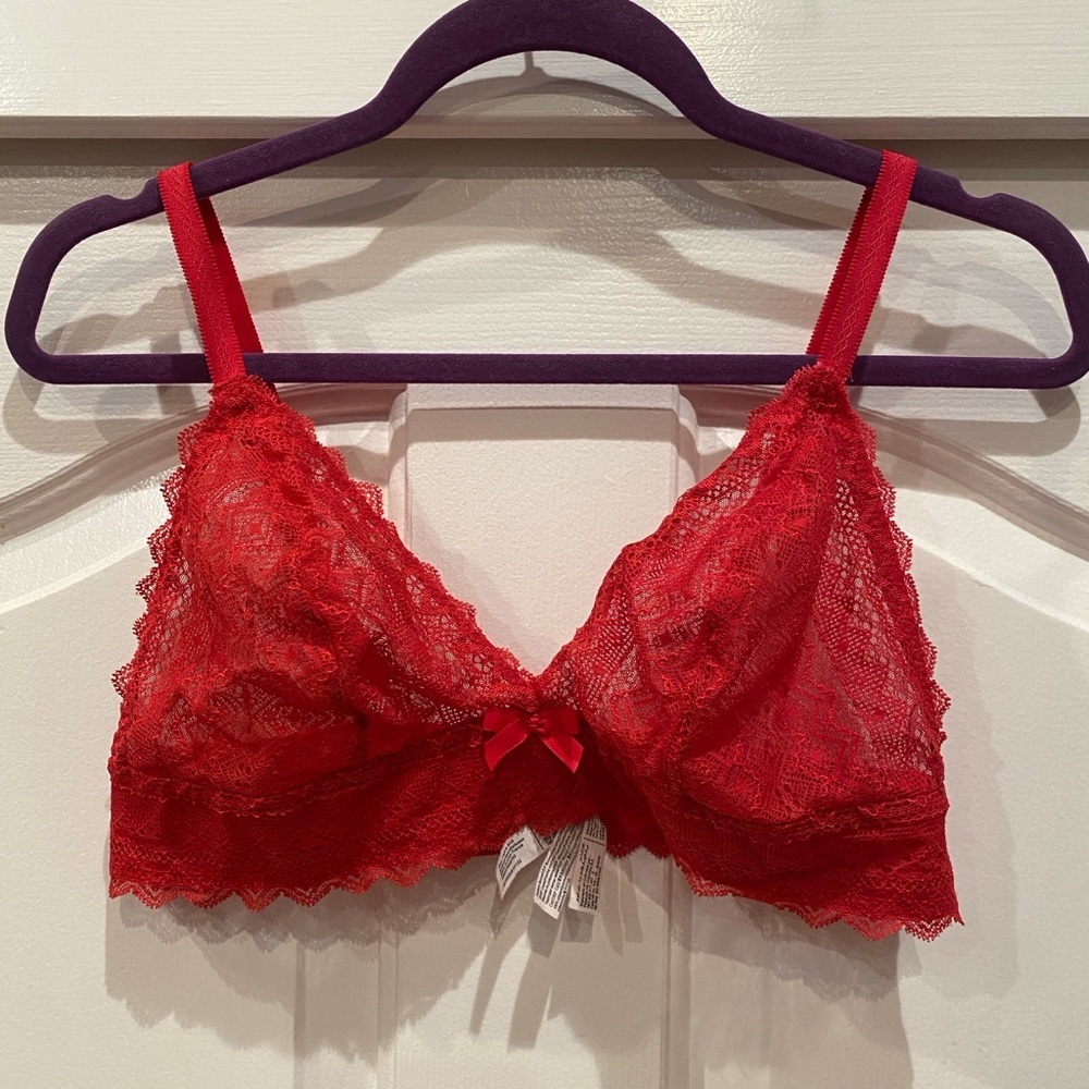 Etam Lace Bralette Red